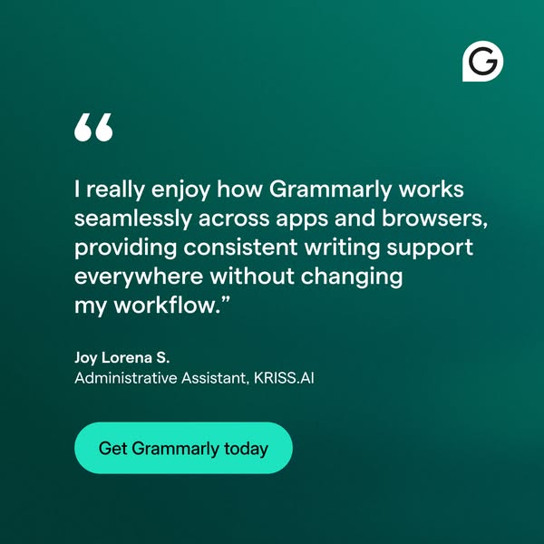 Grammarly ad creative
