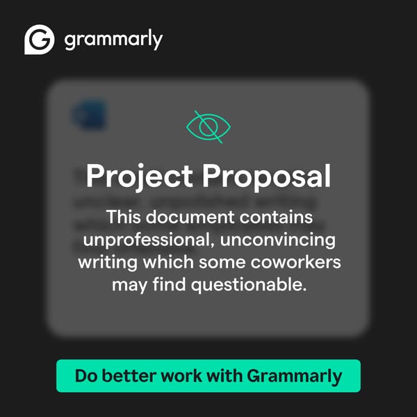 Grammarly ad creative