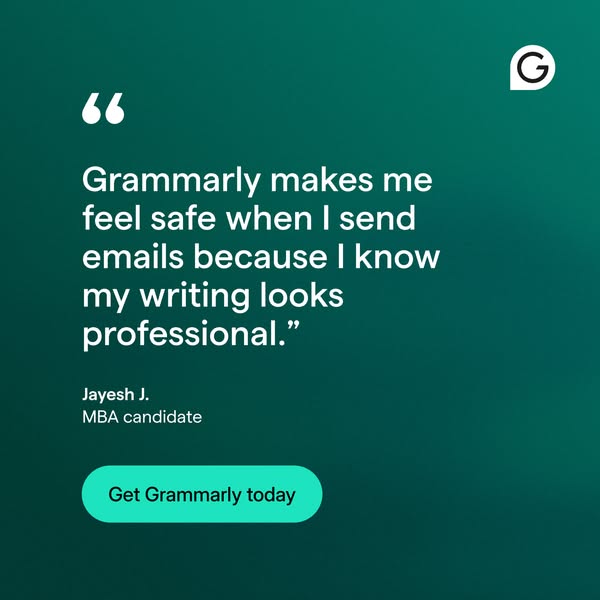 Grammarly ad creative